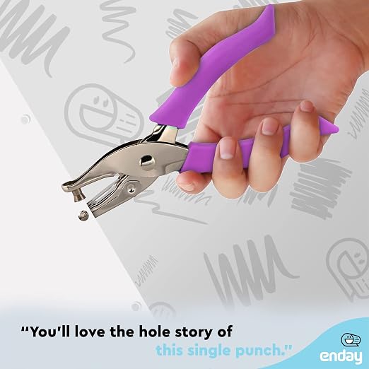 Enday Single Hole Punch – Purple 1/4" Hole Puncher Single - Image 5