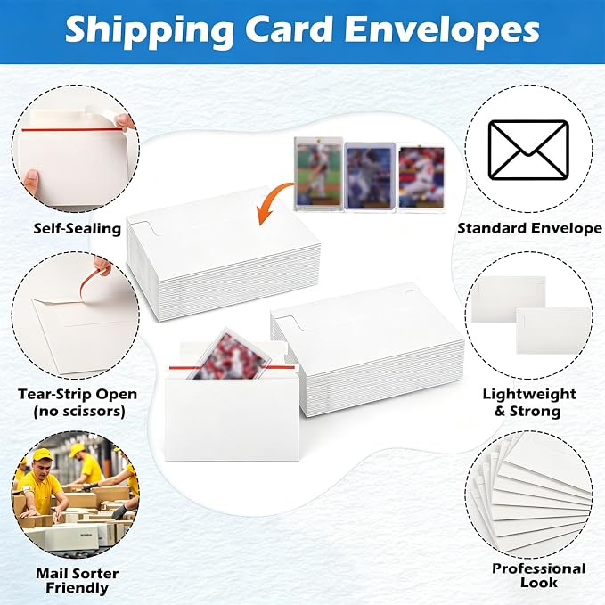 200 Pack Trading Card mailing Envelopes, Toploaders and Card Protectors - Image 3
