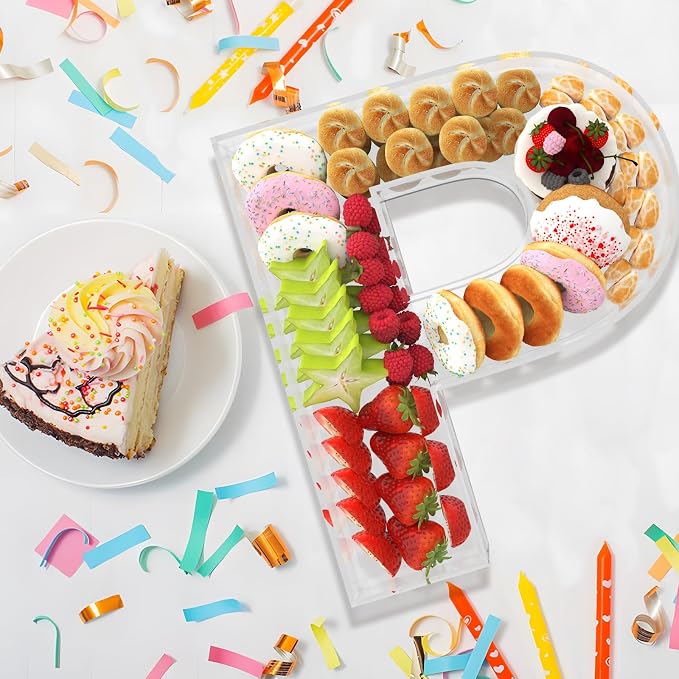 11" Acrylic Letter Charcuterie Box, Reusable Fillable Alphabet Number Shaped - Image 2