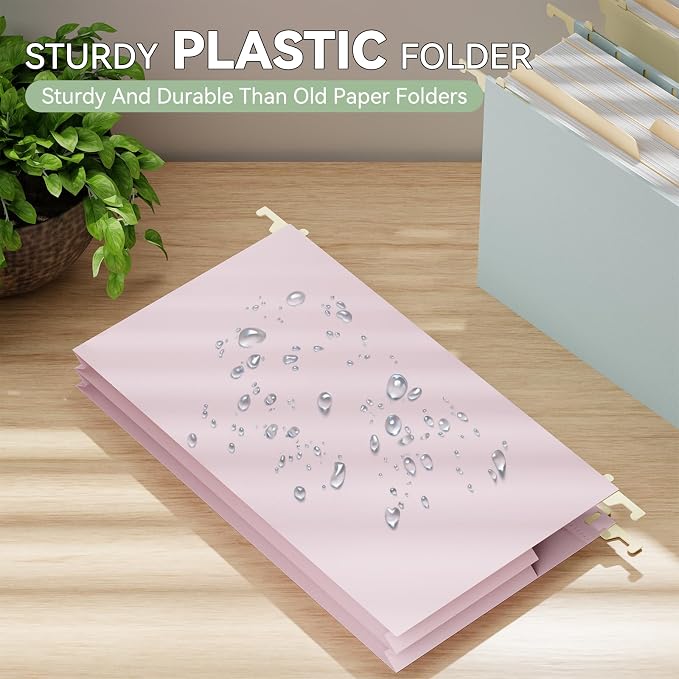 Extra Capacity Plastic Hanging File Folders Legal Size, 6 Pack Reinforced Legal - Image 2