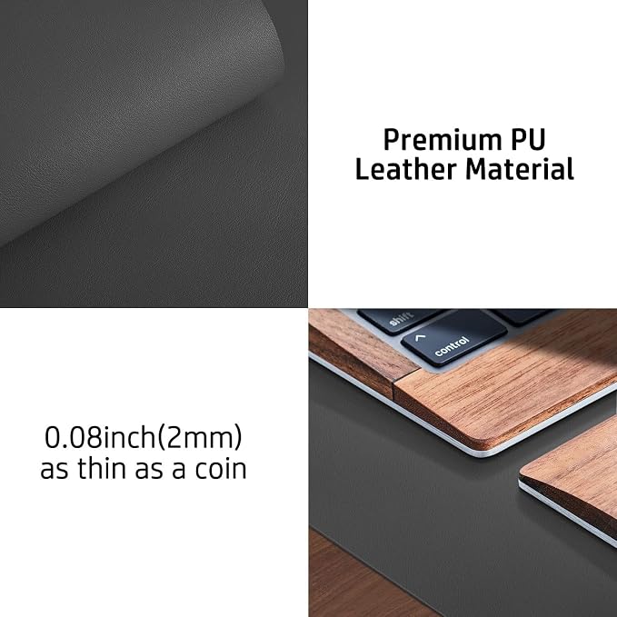 Aothia Leather Desk Pad Protector, Mouse Pad, Office Desk Mat, Non-Slip PU - Image 7