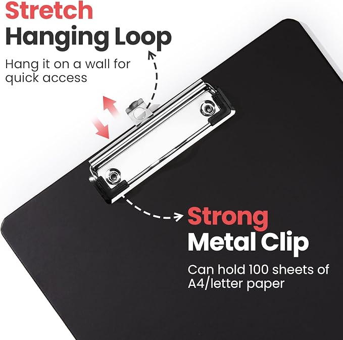 Sooez 2 Pack Clipboard, Colored Cardboard, Hardboard Clip Boards 8.5 x 11 - Image 4