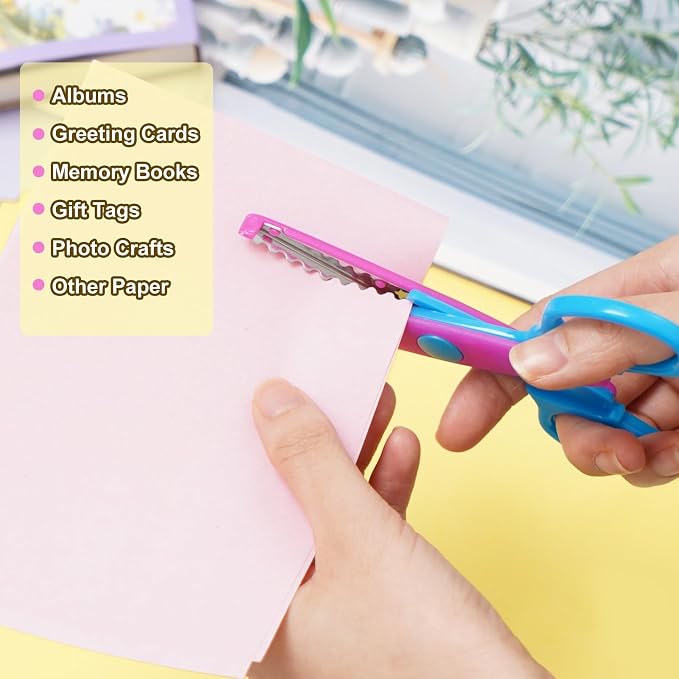 UCEC Decorative Paper Edge Scissor Set 5'' Colorful Paper Edger Scissors Great - Image 4