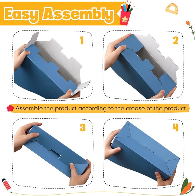 Colarr 12 Pack Cardboard Magazine Holders 12 Colors Magazine Storage Box - Image 3