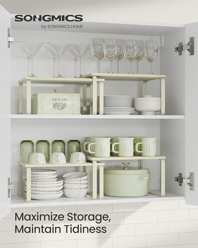 SONGMICS Cabinet Organizer Shelf, Kitchen Storage, Spice Rack, Expandable - Image 2