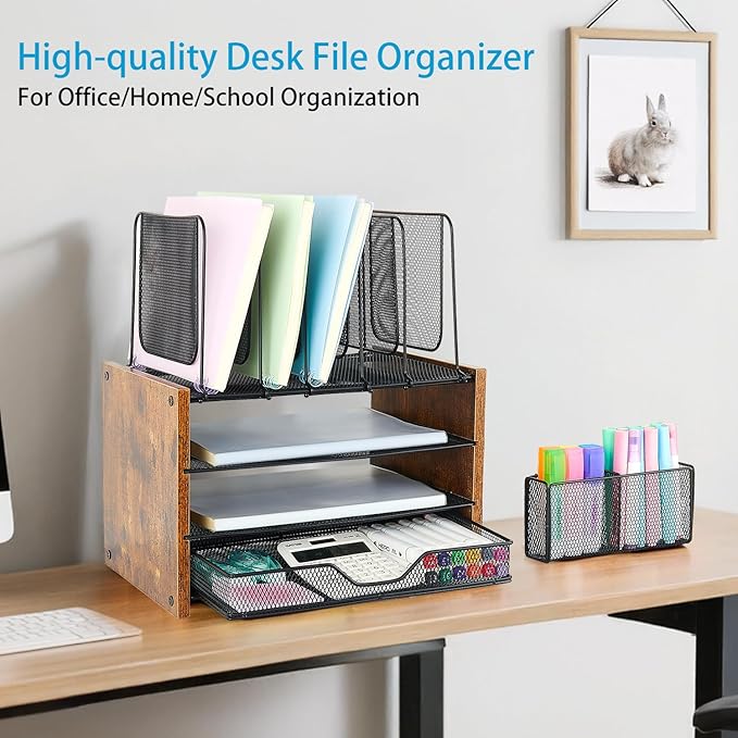 OPNICE Desk Organizer, 4-Tier Desktop File Organizer - Image 2
