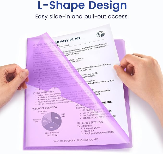 Sooez 15 Pack Clear Document Folder, Plastic Sleeves - Image 3
