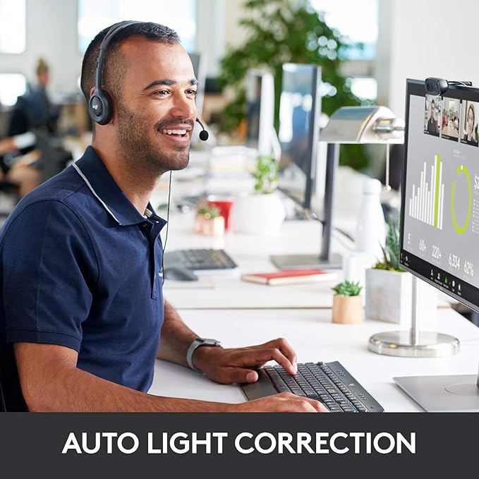Logitech C270 Webcam, Widescreen Video Calling, Light Correction, - Image 4