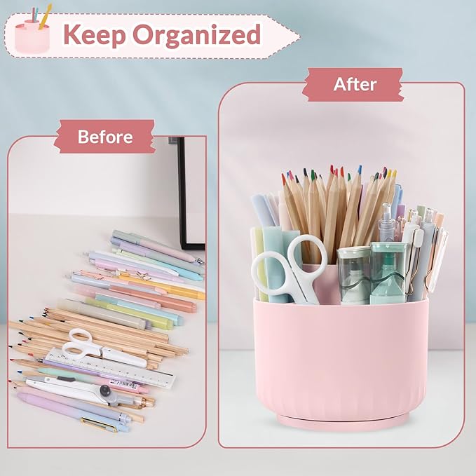 SKYDUE Makeup Organizer, Rotating Pencil Pen Holder - Image 5