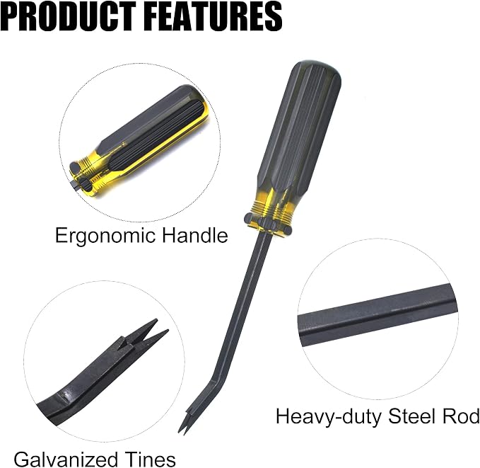Heavy Duty Staple Remover with Double Pronged Head, Tack Puller Industrial - Image 2
