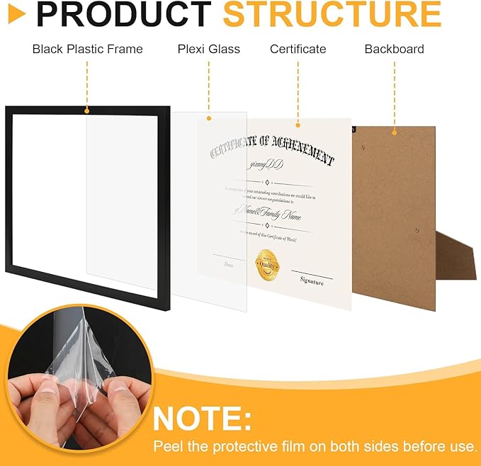 YixangDD 20 Pack Certificate Frames 8.5 x 11, College Diploma Frame - Image 2