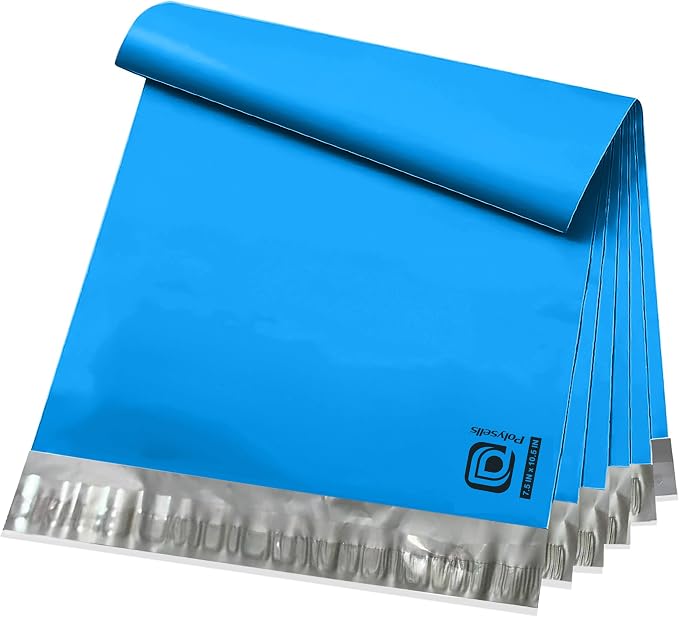 POLYSELLS 200 pcs 7.5x10.5 Inches Blue Poly Mailers Shipping Envelopes by POLYSELLS