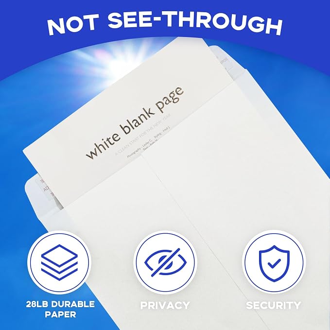 100 White Envelopes 9x12 Self Seal, Goefun Catalog Large Mailing Envelopes 9x12 - Image 4