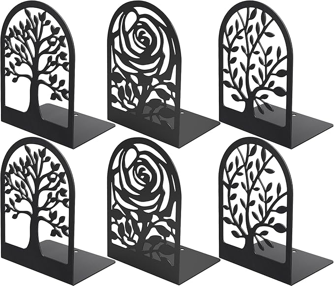 MaxGear Decorative Book Ends, Heavy Duty Bookends by MaxGear