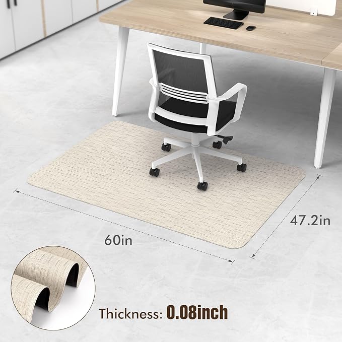 Blvornl Office Chair Mat for Hardwood Floor and Low Pile Carpet, 47.2"x 60" - Image 2