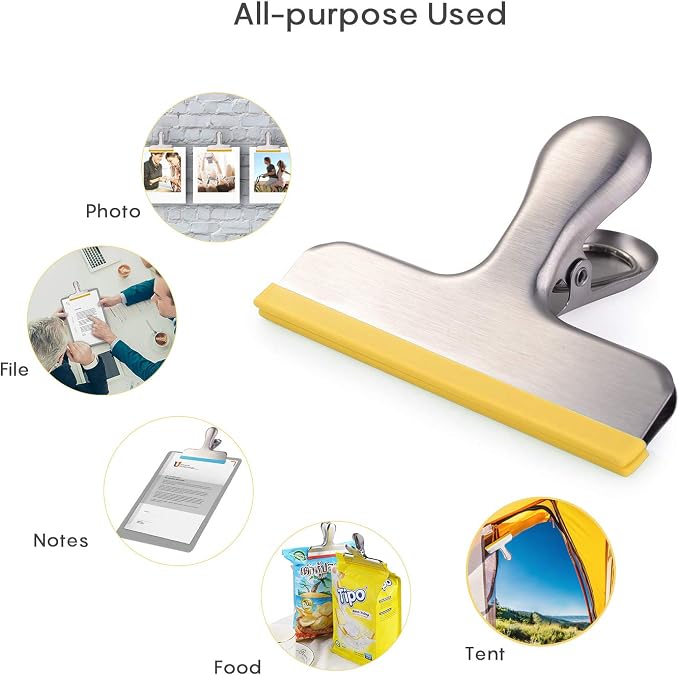 HOUSE AGAIN 12 Pack Stainless Steel Chip Bag Clips Covered - Image 6