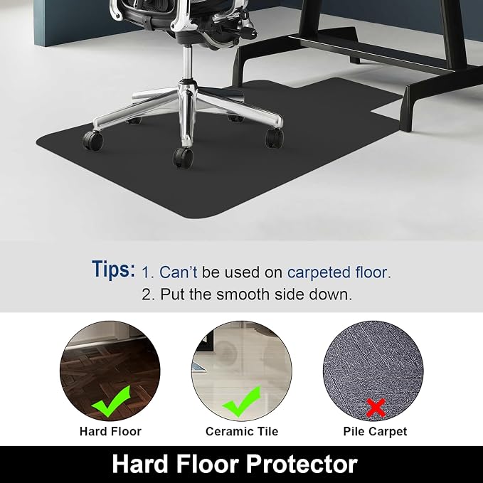AiBOB Office Chair Mat for Hardwood Floor, 45 X 53 inches, Hard Floor Chair - Image 5