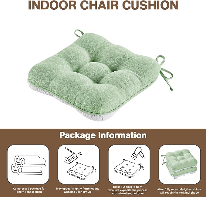 BETU Chair Cushions for Dining Chairs Set of 6, 3.5" Thick Kitchen Table Chair - Image 9