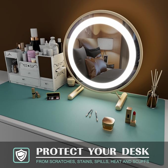 K KNODEL Small Office Leather Desk Mat, Mouse and Keyboard Pad, Computer and - Image 6