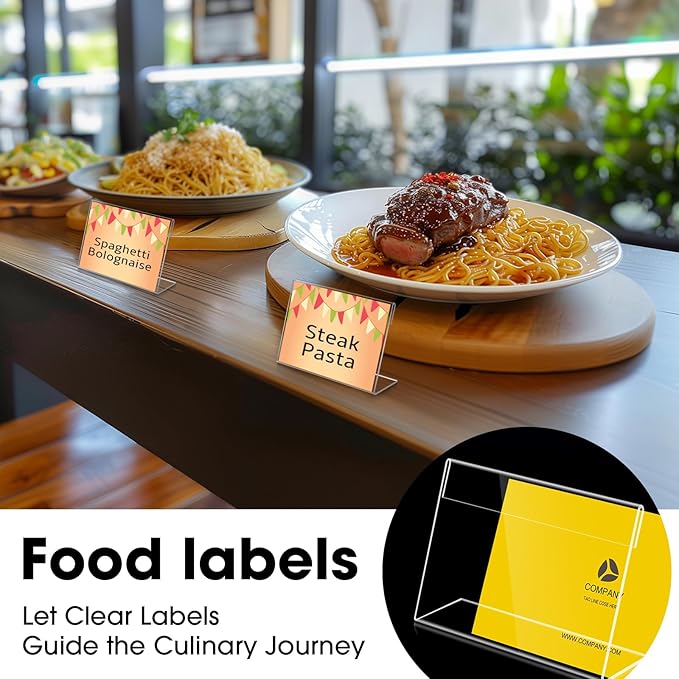 20 PCS 3.5 x 2.5 inch Small Acrylic Sign Holder, Mini Acrylic Food Signs Labels - Image 3
