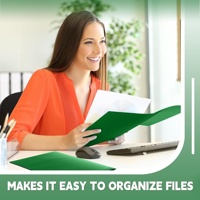 Henoyso 36 Pack Dark Green Plastic Folders - Image 5