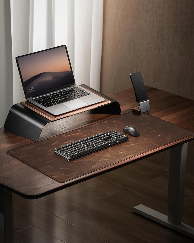 YSAGi Leather Desk Mat, 35.4"x17"Real Leather Desk Pad, 2mm Thick Desk Blotter - Image 8