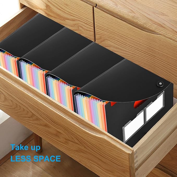 25 Pockets Accordion File Organizer Desktop Expanding File Folders - Image 7
