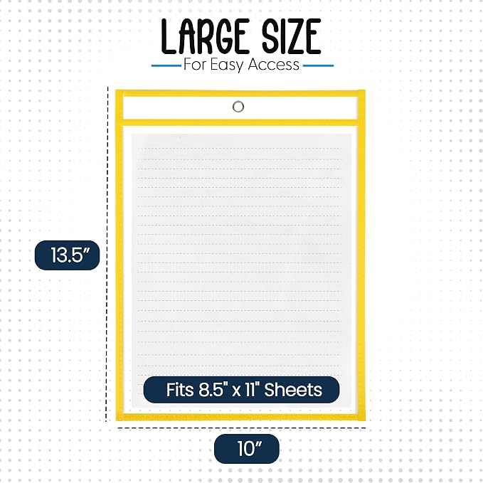 Essex Wares - 6 Pack, Dry Erase Pocket Document Protectors, Water-Resistant & - Image 2