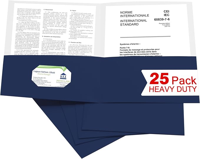 Zzrywuty 25 Packs Paper Blue Folders by Zzrywuty