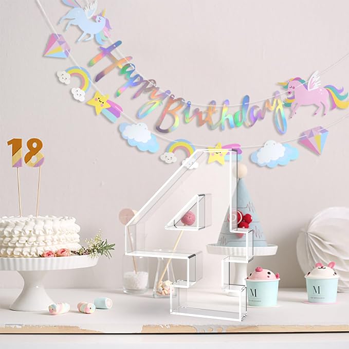 13.8" Acrylic Number Charcuterie Tray, Fillable Number Charcuterie Box - Image 4