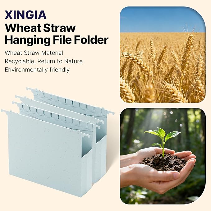 XINGIA Plastic Hanging File Folders Letter Size, 12 Pack Reinforced Hanging - Image 6