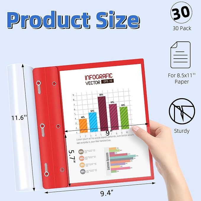 HAUTOCO 30 Pack Plastic Report Covers - Image 2