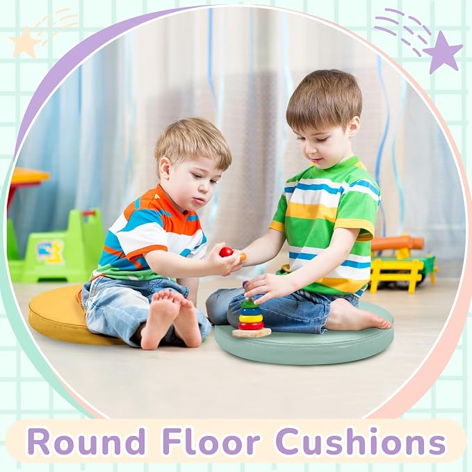 Juexica 8 Pcs Extra Thick Flexible Seating Floor Cushions Assorted Colored - Image 5