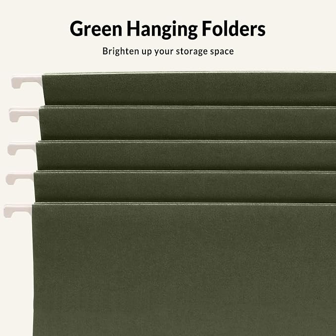 SUNEE Hanging File Folders, 100 Pack Reinforced Hang Folders Letter Size - Image 3