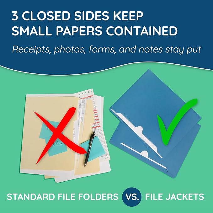 Blue Summit Supplies 25 File Jackets, Letter Size, 1” Expansion, Reinforced | - Image 5