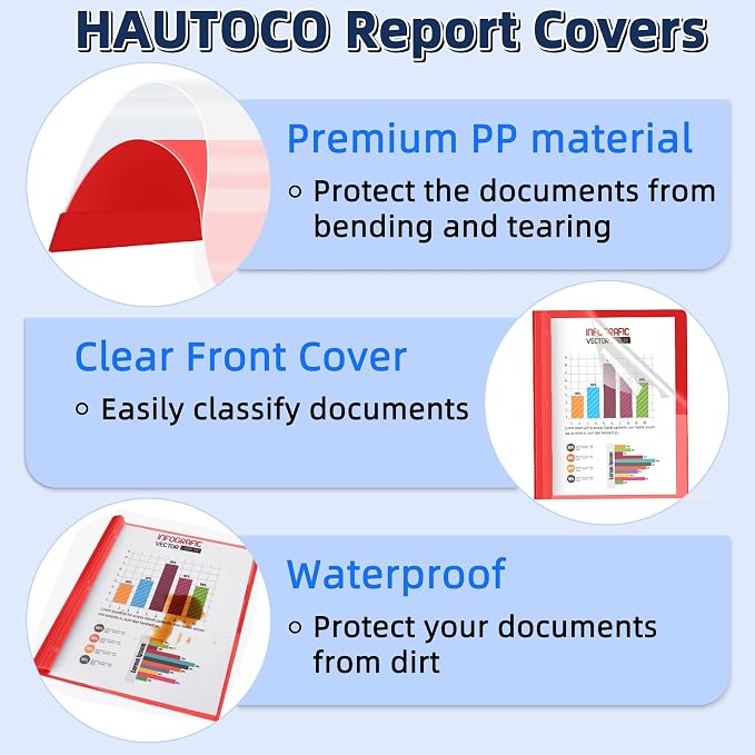 HAUTOCO 30 Pack Plastic Report Covers - Image 5