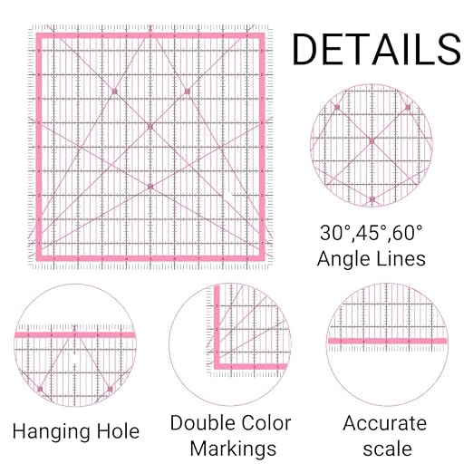 Quilting Rulers, 5 Quilting Square Rulers, Quilting Rulers and Templates - Image 3