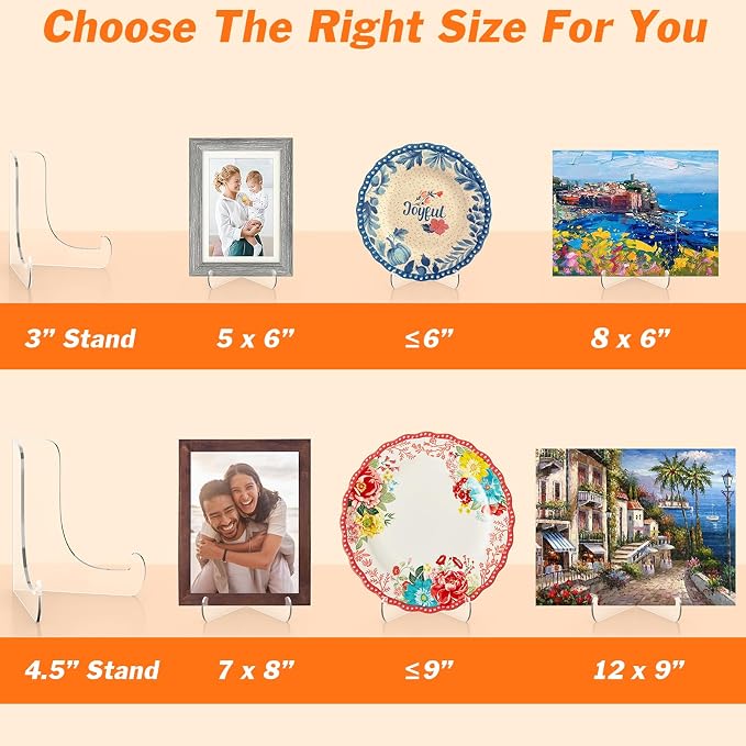 Dooiclear 5 Pack Acrylic Display Stand, Plate Stand - Image 7
