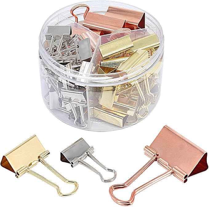 Office Binder Paper Clips Assorted Sizes Set Multicolored, 42 Pack by YOPINK
