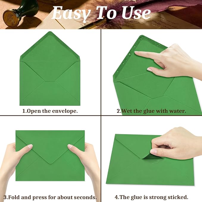 50 Pack A7 Envelopes, 5.24 x 7.24 in Christmas Envelopes - Image 4