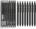 0.7mm Gel Pens Black Ink, 8 Pack Retractable Pens by JIMMIDDA