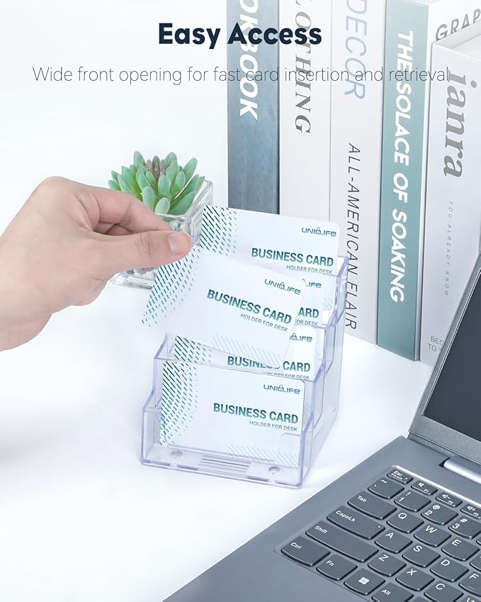 Uniclife 2 Pack Acrylic Business Card Holder - Image 5