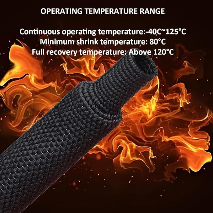 10 FT 1.4 inch 2:1 Heat Shrinkable Braided Sleeving Heat Shrink Sleeve Abrasion - Image 4