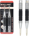 WHLLING 2-Piece Automatic Center Punch, 6 Inch Hardened Steel Spring Loaded by WHLLING