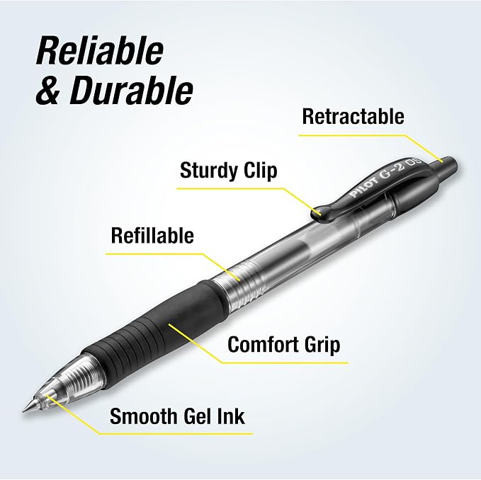 Pilot G2 Premium Gel Roller Pens, Extra Fine Point 0.5 mm, Gel Pens Black - Image 3