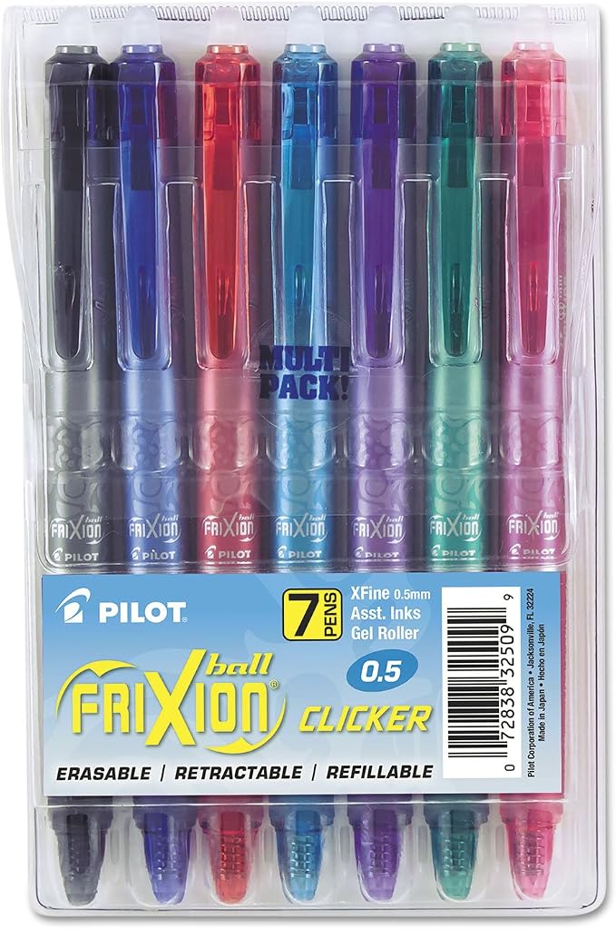 Pilot FriXion Clicker Erasable, Refillable & Retractable Gel Ink Pens Extra by PilotCorporationofAmerica