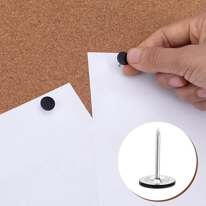 100pcs Flat Head Thumb Tacks for Wall, Decorative Wall Pins Nails for Furniture - Image 4