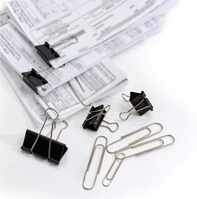 120 Pcs Small Binder Clips Black, 0.75in/19mm Mini Binder Paper Clips, Paper - Image 9