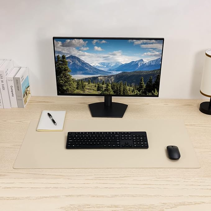 Leather Desk Pad Blotter, Wolaile 36x17 inch Big Keyboard Mouse Pad, Waterproof - Image 4