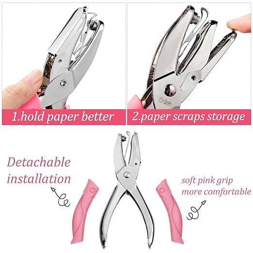 Zonon 3 Pcs Hole Punch Shapes Single Hole Paper Punchers - Image 3